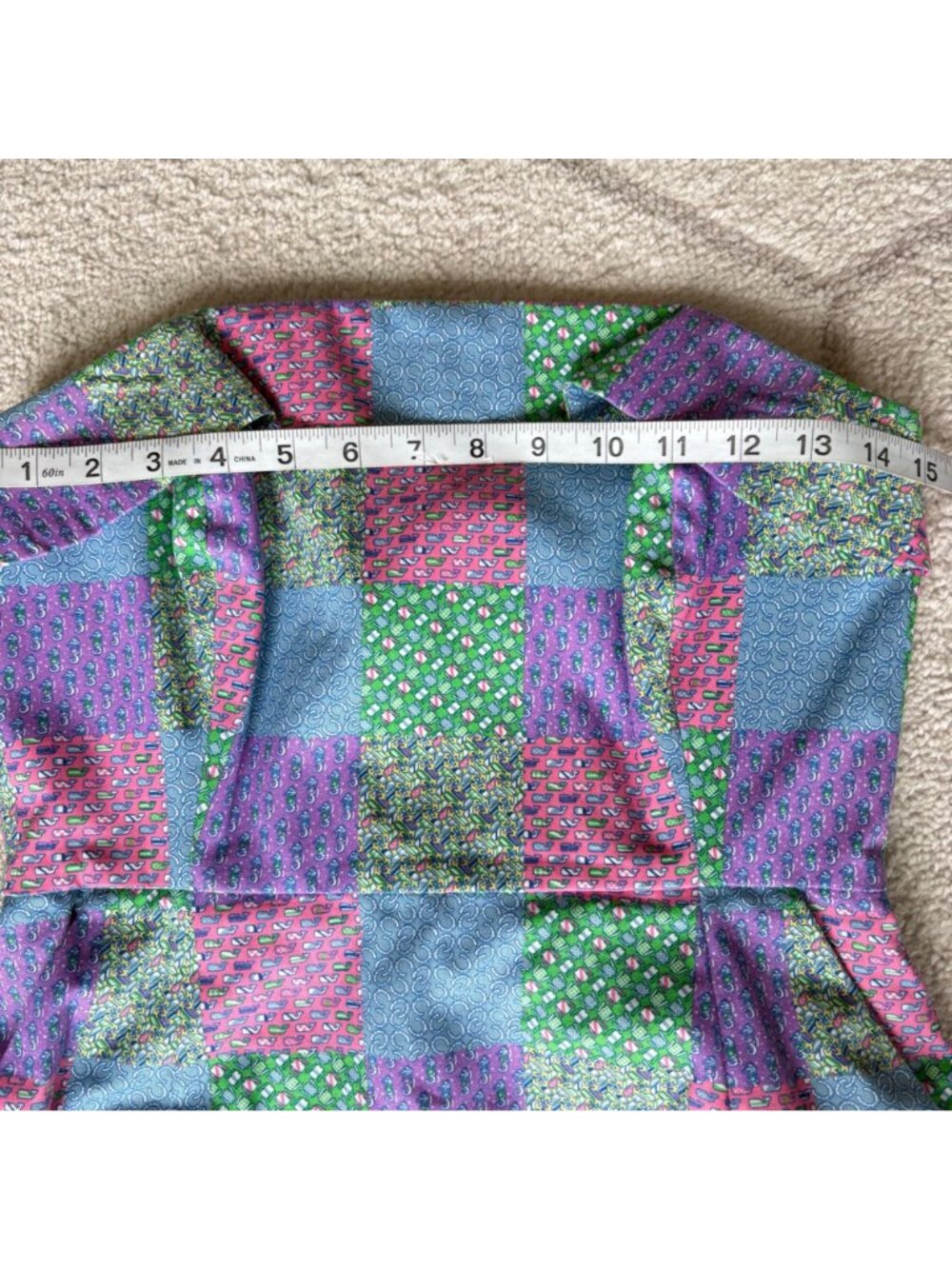 Vineyard Vines Kentucky Derby Strapless Patchwork Dress Preppy Horseshoe Print - Picture 6 of 10